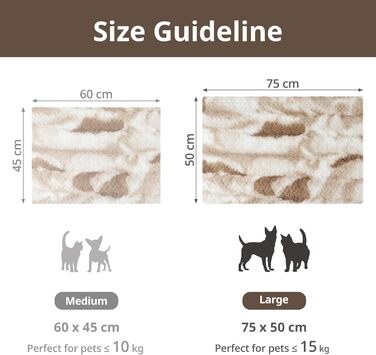 Тепла ковдра для кота, гріюча ковдра для котів та собак, самогріюча ковдра для котів, 75x50 см, коричнева