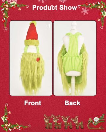 Костюм для собак з новорічною шапочкою, для собак та котів, костюм на Хелловін, костюм для маленьких, середніх та великих собак, розмір 4XL, зелений, обхват грудей 88 см