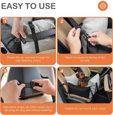 Автокрісло для собак Cinnani - зручне та безпечне автокрісло для маленьких собак з кишеньками та знімним килимком