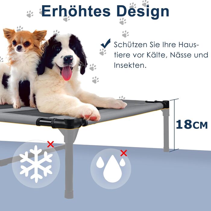 Лежанка для собак з балдахіном, велика, 92 x 76 x 92 см. Водонепроникна, з дихаючим мереживним полотном. Підходить для кемпінгу та пляжу.