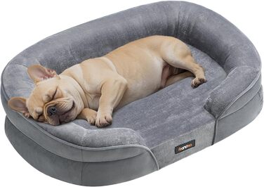 Ліжко для собак Feandrea, ортопедичне, 76x51x18 см, сірого кольору, з водовідштовхувальним шаром, знімний чохол