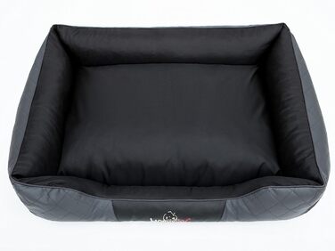 Лежак для собак HobbyDog Cesar Perfect, екошкіра і кодура, графітовий, 65x52x20 см