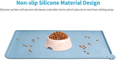 Силіконовий килимок для годування собак та котів AUDWUD, водонепроникний, антиковзкий, 87x58 см, колір Шiefer