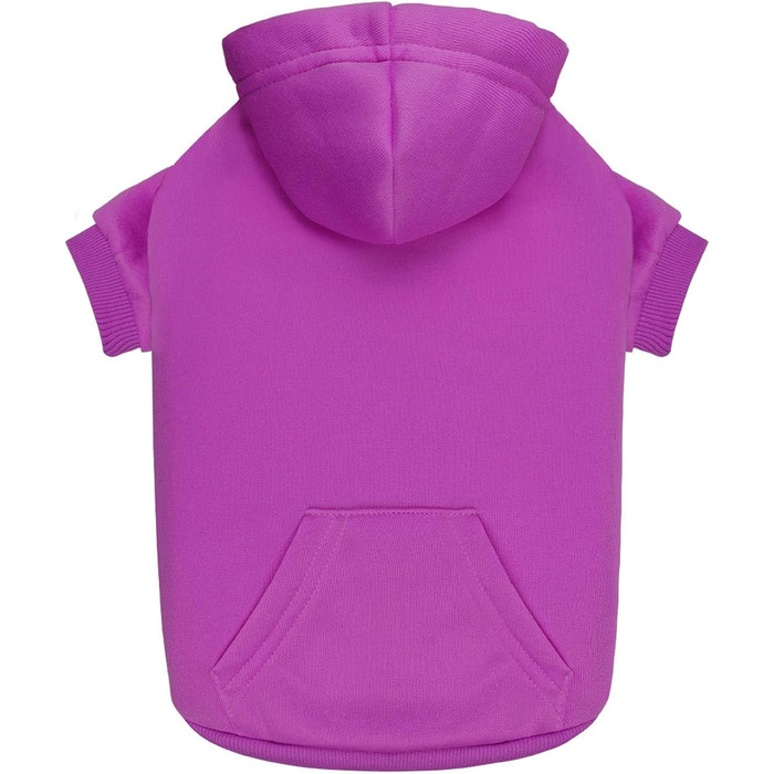 Пуловер для собак маленьких порід, теплий флісовий пуловер з капюшоном та кишенею (колір: коричневий, розмір S; фіолетовий, розмір M)
