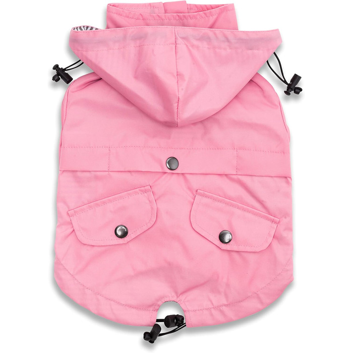 Дощовик для собак Ellie Dog Wear з блискавкою, кишенями та світловідбивачами, знімний капюшон, розмір M, преміум якість