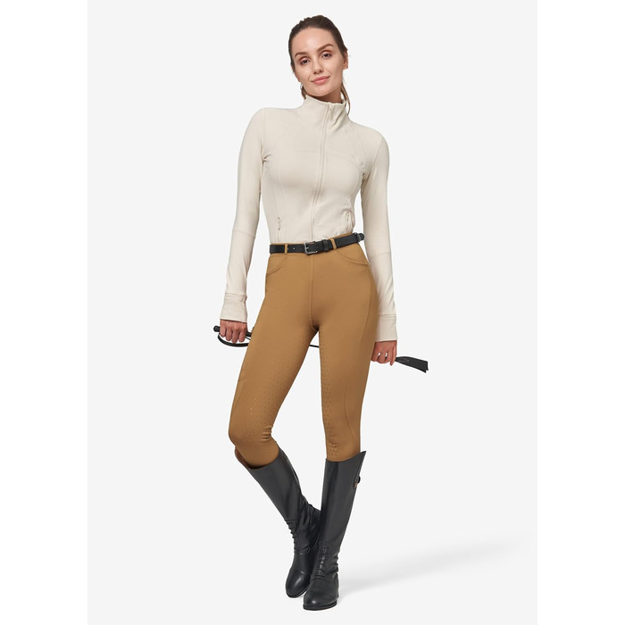Спортивні штани для верхової їзди WILLIT Daen Reithose з флісовою підкладкою, повний силіконовий захват, кишені, петлі для ременя (M, Кофе)