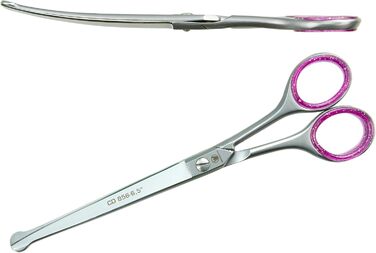 Професійна ножиці для грумінгу собак Weltmeister Solingen: вигнуті, з мікро-зубчиками, 17 см (6,5 дюймів), преміум-якість, Made in Germany