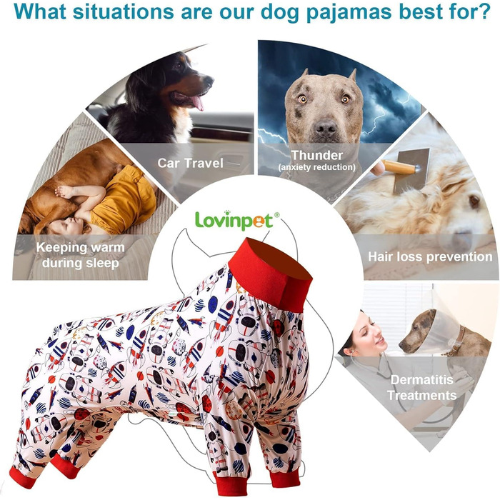 Піжама для собак великих порід LovinPet з принтом 