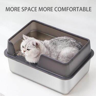 Лоток для котів MENDUNER 50x35x25 см нержавіюча сталь