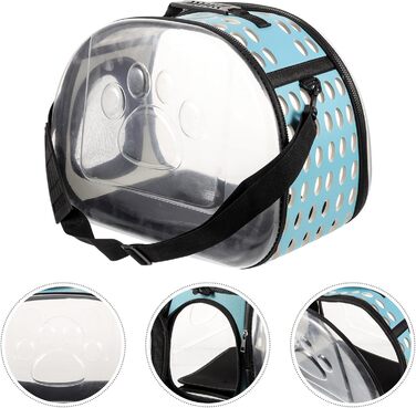 Транспортна сумка для котів POPETPOP: міцна, з прозорим корпусом, для подорожей та вигулів, блакитна