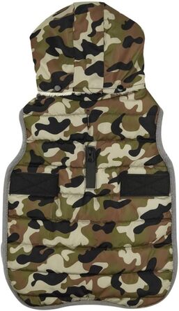 Теплий зимовий одяг для собак - тепла куртка в клітинку з капюшоном для маленьких, середніх та великих собак. Зручна жилетка для собак, тепла та стильна. Розмір S (обхват грудей 42-50 см), колір зелений.