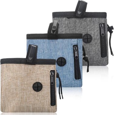 Набір з 3 мішечків для собак Leckerlibeutel, миючих, з поясом та диспенсером для відходів, іграшка для тварин, контейнер для сухого корму та ласощів, 2 способи носіння