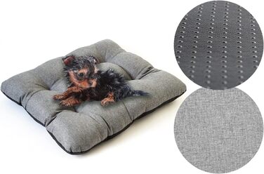 Килимок для собак середніх порід 70x55x7 см - Водонепроникний лежак для собак, котів, кроликів з антиковзаючою поверхнею, сірий льон