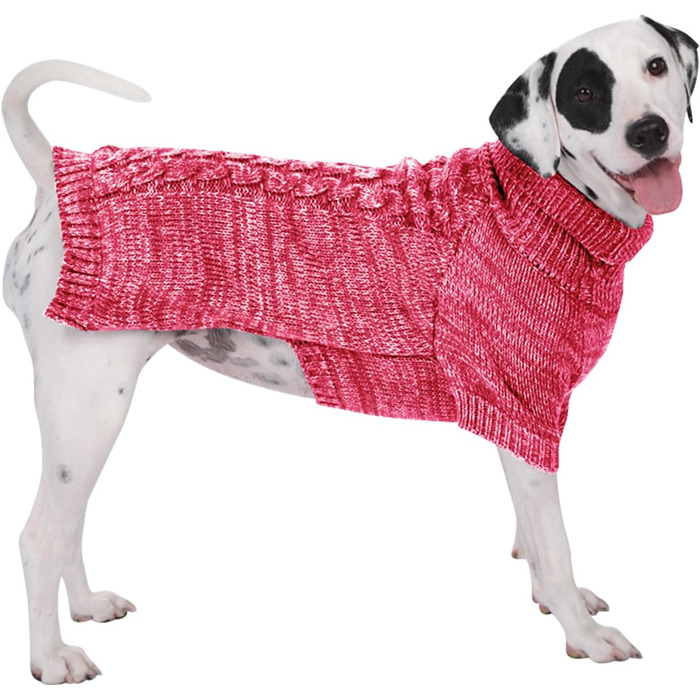 В'язаний пуловер для собак, теплий та м'який, для зими, для цуценят, червоний (S)