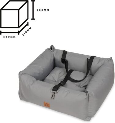 Автокрісло для собак, переноска для тварин у машину, 56x51x20 см (Сірий)