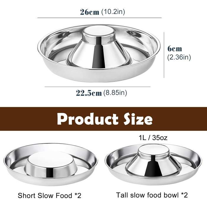 Набір з 4 мисок для собак Surmounty: миски для корму та води з нержавіючої сталі, для середніх та великих собак, годівниця для собак, котів та інших домашніх тварин