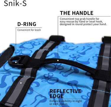 Жилет для собак Snik-S: блакитний, з регульованим ремінним кріпленням та світловідбиваючими смугами