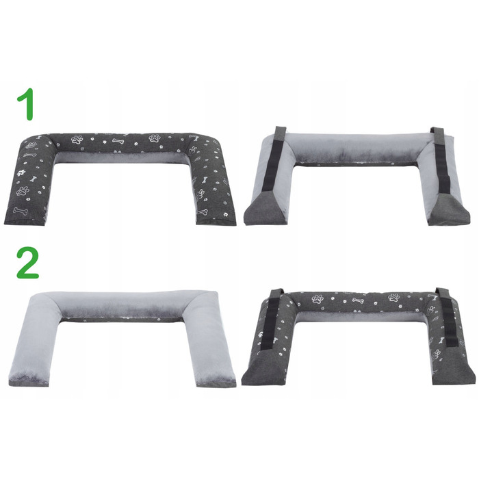 Ліжко для собак 2в1 (диван та матрац) Welsti, 70x50 см, м'яка підстилка-подушка