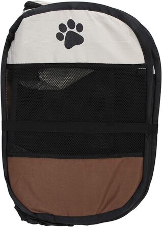 Складане зоо-намет для тварин 8-секційний з бічною сіткою – вольєр для домашніх тварин з блискавками для використання в приміщенні та на вулиці, для подорожей, кемпінгу 68 x 45 см (колір кава)