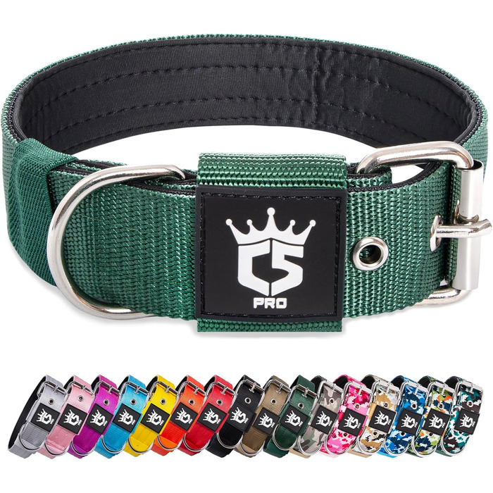 Тактичне обгортання для собак TSPRO, міцне обгортання з металевою застібкою, 3,8 см, регульоване та товсте для собак середніх та великих порід (зелене M), розмір M-H (регульоване 40-48 см), зелене