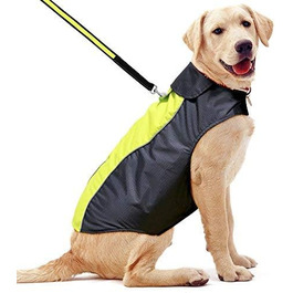 Водонепроникний теплий дощовик для собак - регульований жилет для собак з відбиваючими елементами. Підходить для малих, середніх та великих собак (зелений, X-Large)