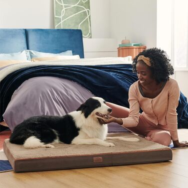 Ортопедичне ліжко для собак BEDSURE - великі породи, 91x69x7.6 см, м'яке, миється, ліжко-матрац