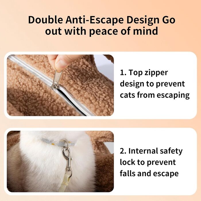 Сумка-переноска для собак та котів | Тепла, водонепроникна переноска для цуценят та малих собак, з безпечним ремінним кріпленням, коричнева