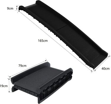 Східці для собак HENGMEI - рампа в багажник авто, 156x40 см, чорний колір