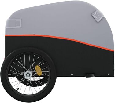 Причіп для собак, вантажний причіп для тварин, чорний та оранжевий, 45 кг, для покупок, подорожей, велосипедний причіп