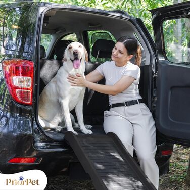 Рампа для собак у машину, складана – 174 см, 38 см – чорна, для великих собак, до 136 кг – підходить для авто та SUV