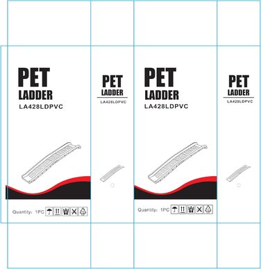 Рампа для домашніх тварин Lanco – 4 секції, складана, PVC, 156x40x16 см