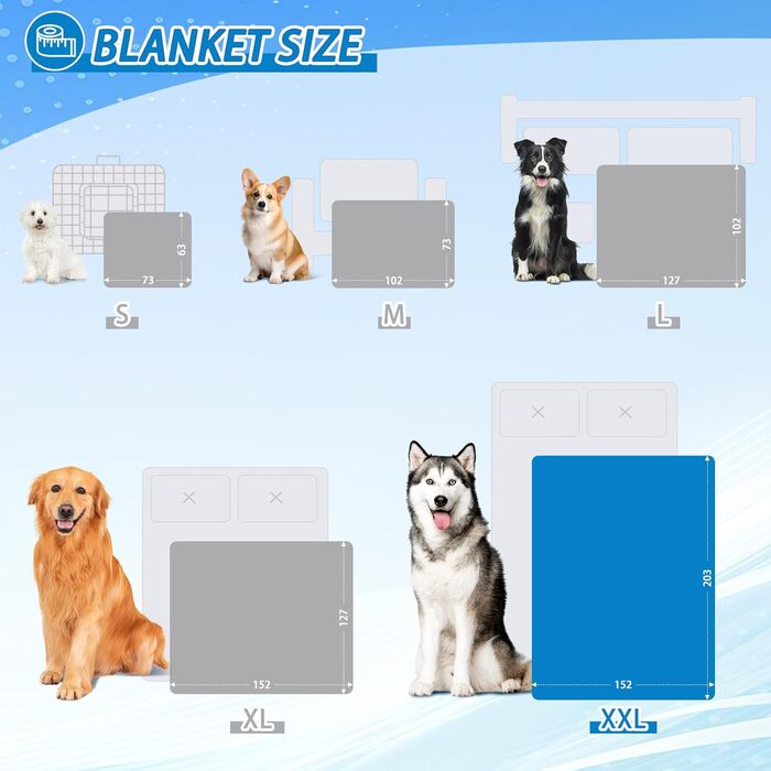 Водонепроникний плед для собак, великих порід, 152x127 см. М'який та пухнастий, з довгим плюшем, Sherpa Fleece, двосторонній, для захисту дивану, сірий (XXL(202 x 152 см))