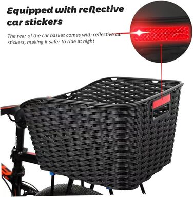 Велика плетена корзина для велосипеда: міцна, з ручкою та дзеркалом PP для сумок, тварин, овочів та м'ячів