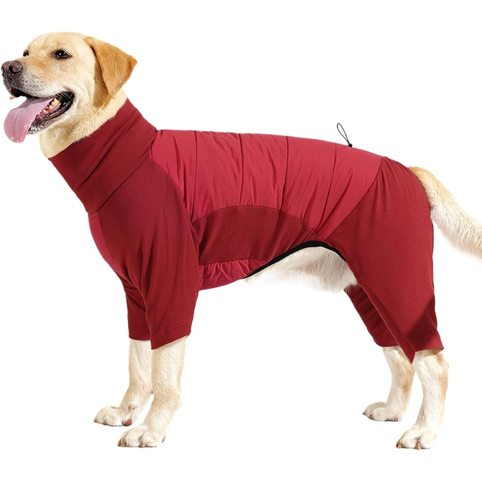 Зимовий теплий куртка для собак, водонепроникний, з високим коміром, для цуценят, малих, середніх та великих собак, для кемпінгу, прогулянок на природі, походів (Червоний XL)