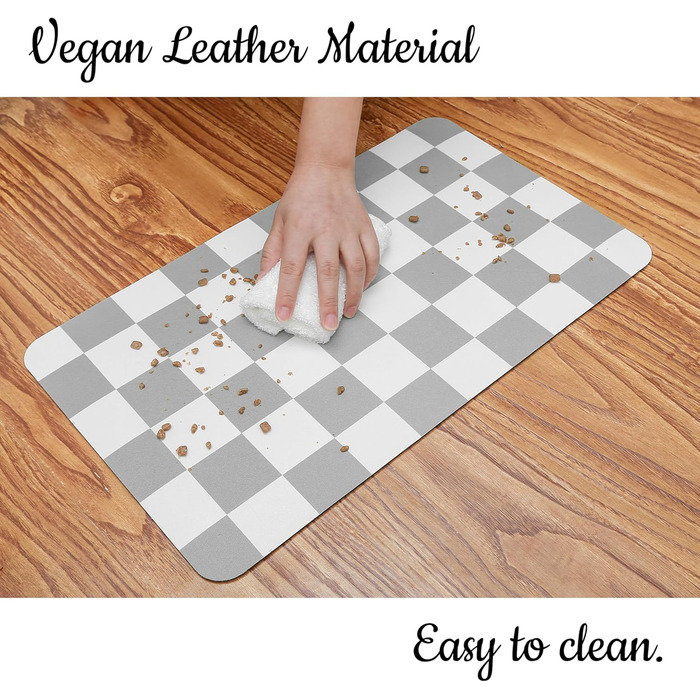 Килимок для годування собак Ralxion Karierte, вбираючий, для мисок, ретро-дизайн, хакі, бежевий, шаховий візерунок, аксесуари для собак, котів, цуценят, 30,5 x 12 x 19 см