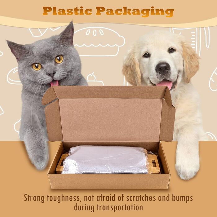 Підвищена годівниця для собак з підставкою, регульована висота, годівниця для маленьких собак та котів, міцна годівниця з бамбука з 2 керамічними мисками та килимком для тварин