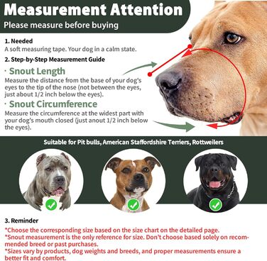Майерзон Намордник для собак Пітбуль, Ротвейлер, Стаффордширський тер'єр, великих та середніх порід, запобігає кусанню, для грумінгу та тренувань, зелений, L (обхват морди 24.5-29.5 см)