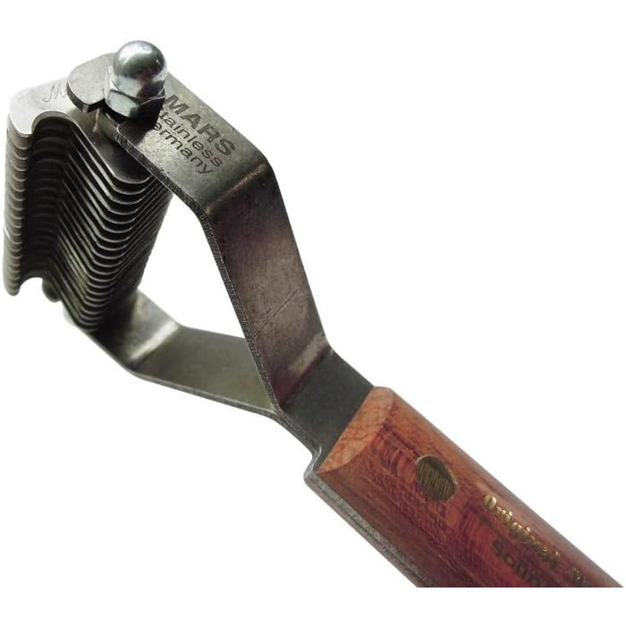 Інструмент для догляду за шерстю Mars Coat King Original для собак та котів (16 лез), нержавіюча сталь з дерев'яною ручкою, Made in Germany