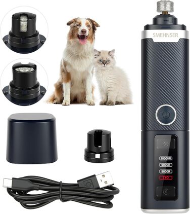 Електричний точило для собачих кігтів 2 шт. Точило для котячих кігтів 3 швидкості. LED дисплей, тиха робота.