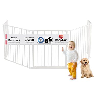 Захисне бар'єр BabyDan Flex XXL, 90-350 см, чорний, датського виробництва - для каміну, сходів, поділу кімнат, безпеки дітей та тварин