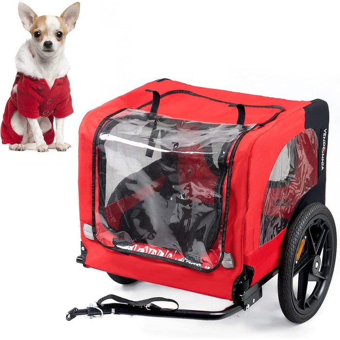 Фаркоп для велосипеда SogesHome: Перевезення собак, XXL, 600D Oxford, Червоно-Чорний