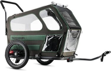 Фаркоп для собак TAXXI Dog M – велосипедний причіп для собак до 40 кг – з переднім та заднім входом, сітковими вікнами, відбивачами, з'єднувачем – складний та вологостійкий