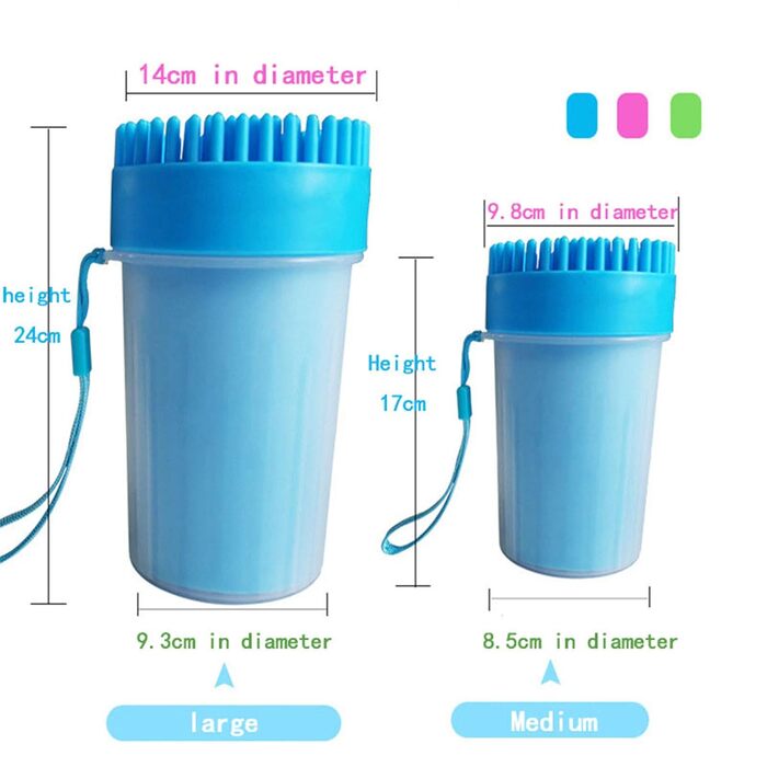 Портативний засіб для чищення лап домашніх тварин AXTMR, підходить для великих собак, матеріал PP, рожевий, середній