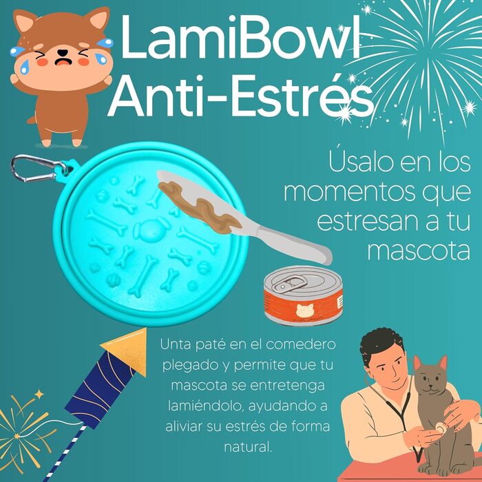 KPET LamiBowl: Складаний дорожній миска для води та корму для собак та котів, силікон, блакитний