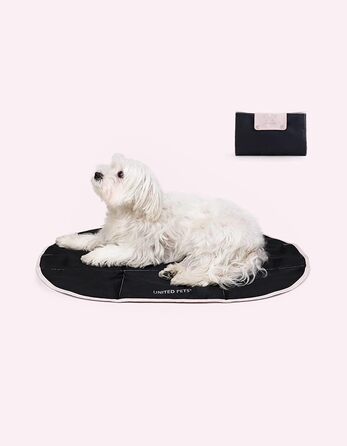 Килимок для собак United Pets Lazy Dog Mat - портативне лежання для собак, складний, для ресторану та подорожей, легкий, чорний/зелений, розмір L 67 x 45 x 1 см