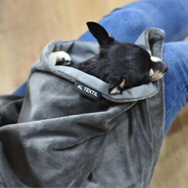 М'яка ковдра для собак та котів 100x80 см (сіра, для дому та подорожей, миюча)