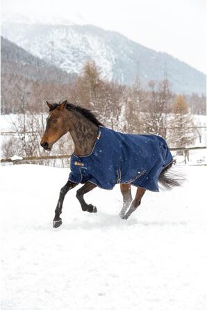 Зимова кінська попона Bucas Irish Turnout 300 г, navy/gold, Rip-Stop, Silk-feel