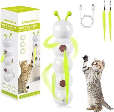 Іграшка для котів Quixion Wuselwurm: інтерактивний черв'ячок з присоскою, для дому