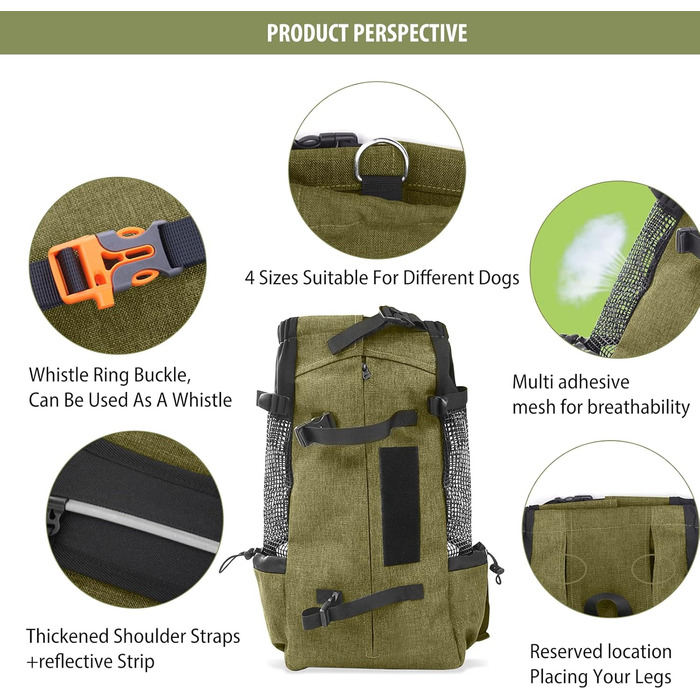 PETCUTE Рюкзак-переноска для собак і котів, рюкзак для подорожей, дихаюча сітка, до 10 кг, світло-коричневий