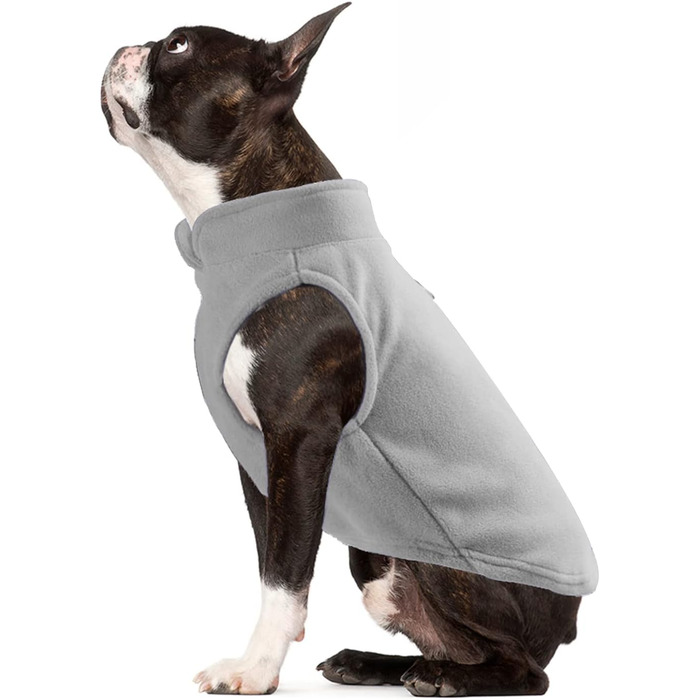 Теплий зимовий жилет для собак PETCUTE з отвором для повідка, сірий, для малих, середніх та великих собак